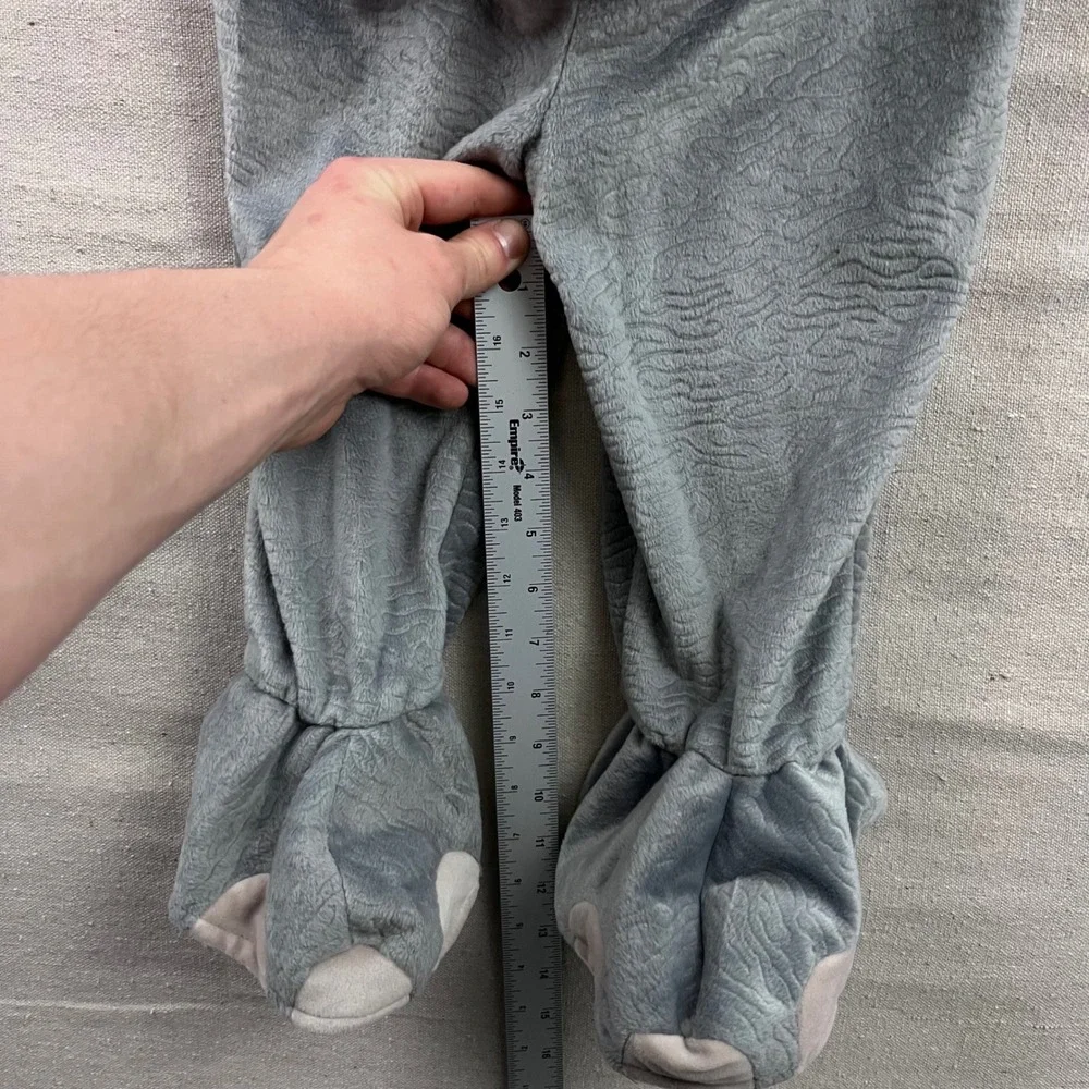 VTG Disney Store Dumbo Costume Toddler 24 Months Grey Elephant Jumpsuit Hat - Picture 5 of 9